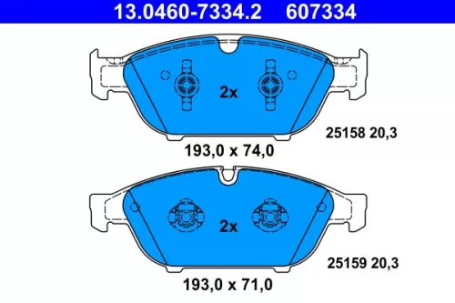 ATE Brake Pad Set, disc brake (13.0460-7334.2)