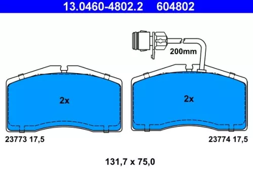 ATE Brake Pad Set, disc brake (13.0460-4802.2)