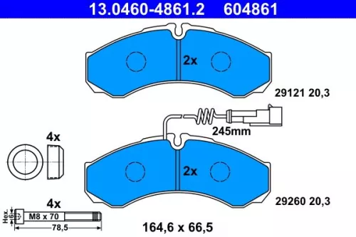 ATE Brake Pad Set, disc brake (13.0460-4861.2)