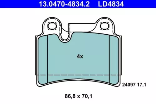 ATE Brake Pad Set, disc brake (13.0470-4834.2)