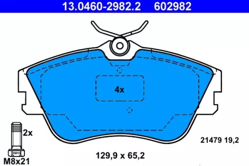 ATE Brake Pad Set, disc brake (13.0460-2982.2)