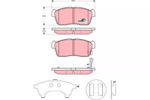 TRW Brake Pad Set, disc brake (GDB3276)