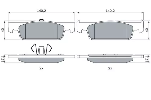 BOSCH Brake Pad Set, disc brake (0986494661)