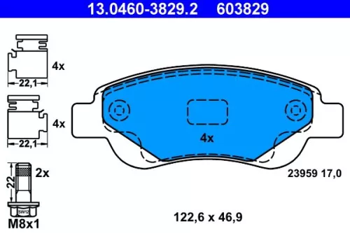 ATE Brake Pad Set, disc brake (13.0460-3829.2)
