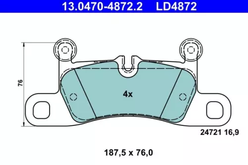 ATE Brake Pad Set, disc brake (13.0470-4872.2)