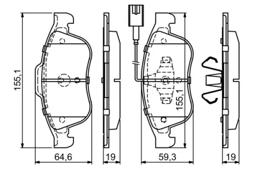 BOSCH Brake Pad Set, disc brake (0986494680)