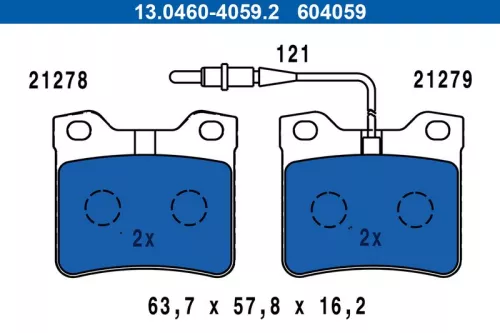 ATE Brake Pad Set, disc brake (13.0460-4059.2)
