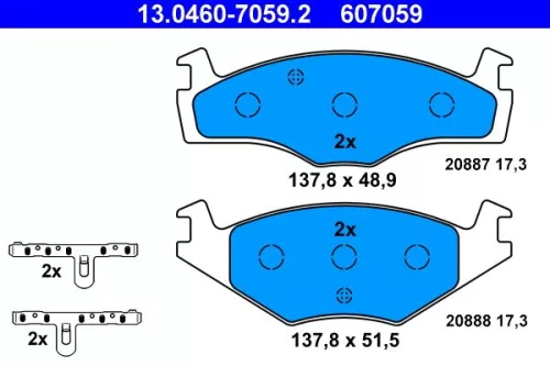 ATE Brake Pad Set, disc brake (13.0460-7059.2)