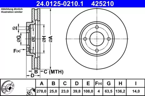 ATE Brake Disc (24.0125-0210.1)
