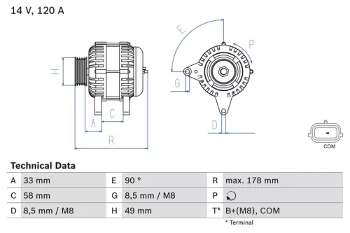 BOSCH Alternator (0986084100)