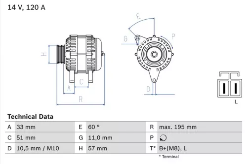 BOSCH Alternator (0986081060)