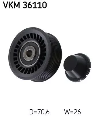 Deflection/Guide Pulley, V-ribbed belt