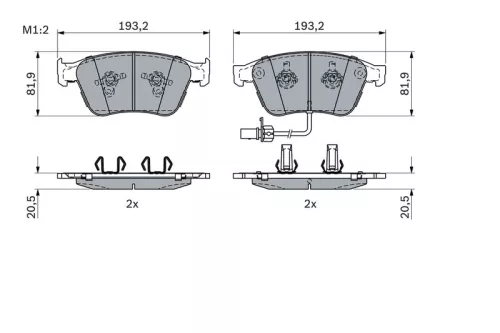BOSCH Brake Pad Set, disc brake (0986424397)