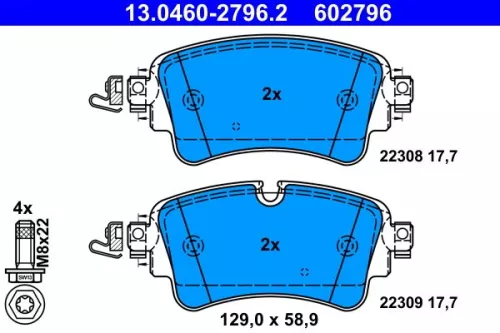 ATE Brake Pad Set, disc brake (13.0460-2796.2)
