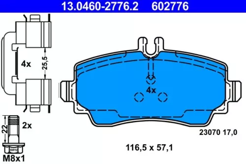 ATE Brake Pad Set, disc brake (13.0460-2776.2)