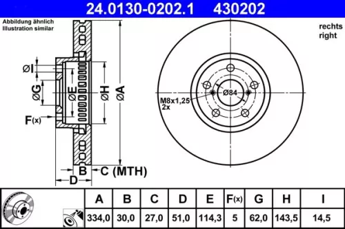 ATE Brake Disc (24.0130-0202.1)