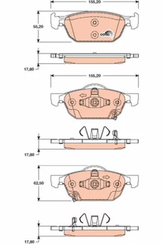 TRW Brake Pad Set, disc brake (GDB3476)