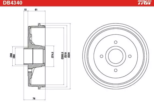 TRW Brake Drum (DB4340)