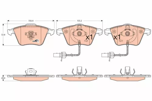 TRW Brake Pad Set, disc brake (GDB1554)