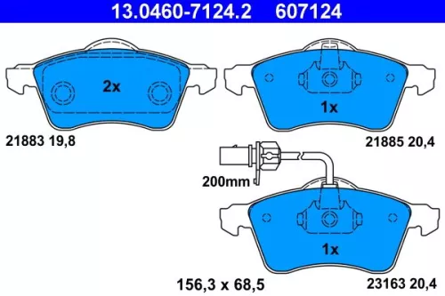 ATE Brake Pad Set, disc brake (13.0460-7124.2)