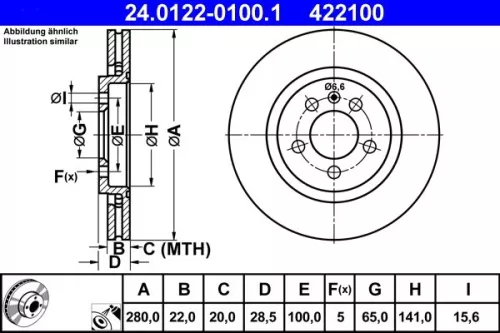 ATE Brake Disc (24.0122-0100.1)