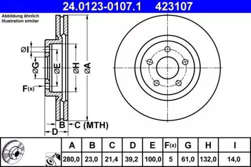ATE Brake Disc (24.0123-0107.1)