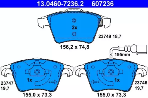 ATE Brake Pad Set, disc brake (13.0460-7236.2)