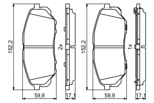 BOSCH Brake Pad Set, disc brake (0986494827)