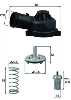 MAHLE Thermostat, coolant (TI24483D)