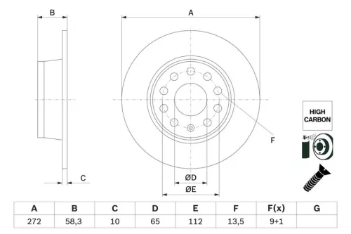 BOSCH Brake Disc (0986479F23)