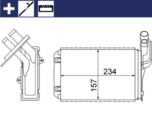 MAHLE Heat Exchanger, interior heating (AH99000S)