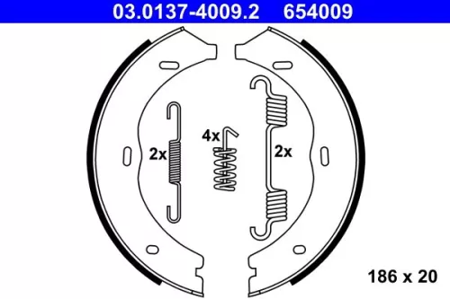 ATE Brake Shoe Set, parking brake (03.0137-4009.2)