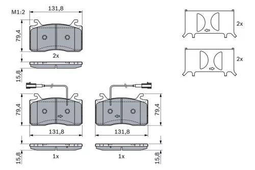 BOSCH Brake Pad Set, disc brake (0986424390)