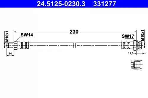 ATE Brake Hose (24.5125-0230.3)