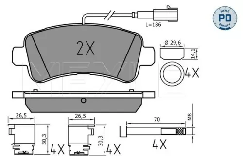MEYLE Brake Pad Set, disc brake (0252598721/PD)