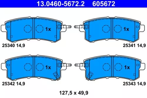 ATE Brake Pad Set, disc brake (13.0460-5672.2)