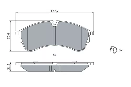 BOSCH Brake Pad Set, disc brake (0986424930)