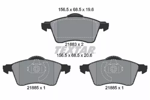 TEXTAR Brake Pad Set, disc brake (2188302)