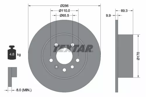 TEXTAR Brake Disc (92075703)