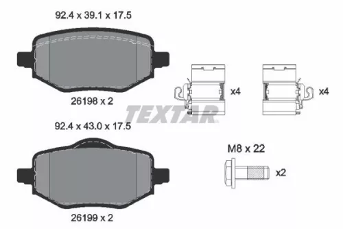 TEXTAR Brake Pad Set, disc brake (2619801)