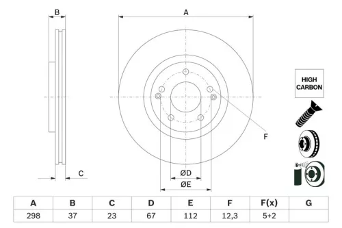BOSCH Brake Disc (0986479H05)