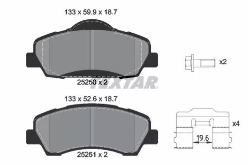 TEXTAR Brake Pad Set, disc brake (2525001)
