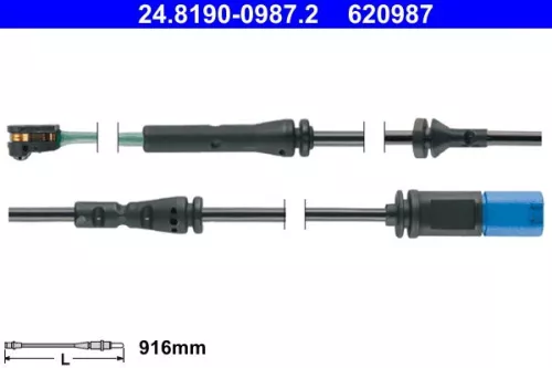 ATE Warning Contact, brake pad wear (24.8190-0987.2)