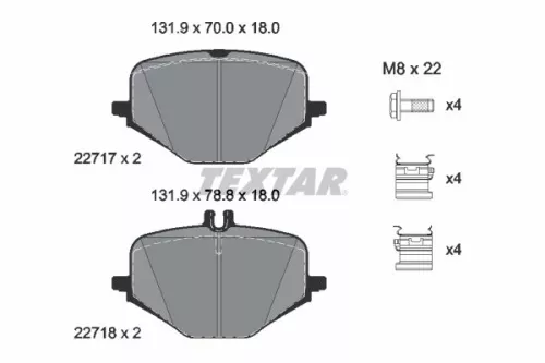 TEXTAR Brake Pad Set, disc brake (2271701)