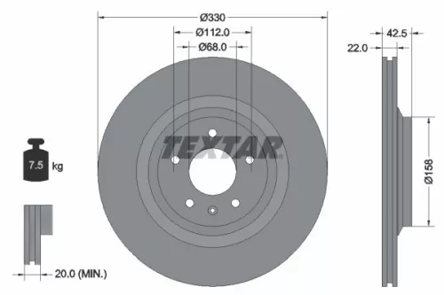 TEXTAR Brake Disc (92160403)