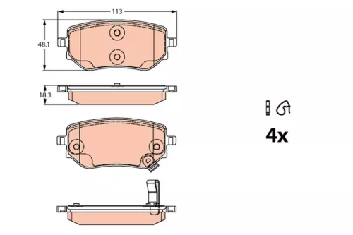 TRW Brake Pad Set, disc brake (GDB2270)