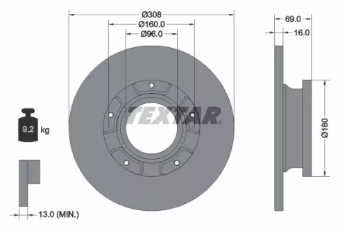 TEXTAR Brake Disc (92292603)