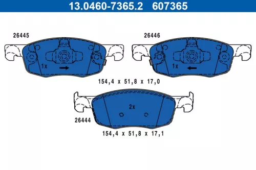 ATE Brake Pad Set, disc brake (13.0460-7365.2)