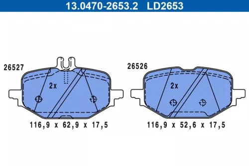 ATE Brake Pad Set, disc brake (13.0470-2653.2)