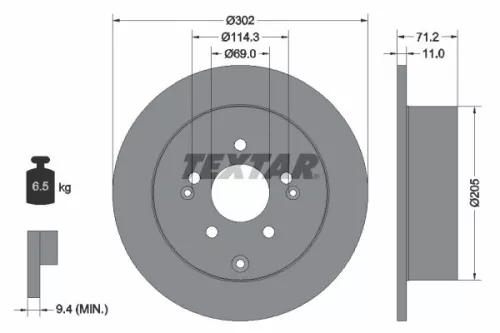 TEXTAR Brake Disc (92166103)